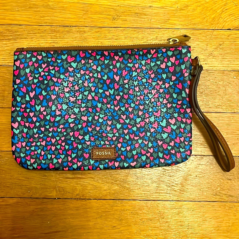 Fossil Heart Patterned Wristlet - image 1